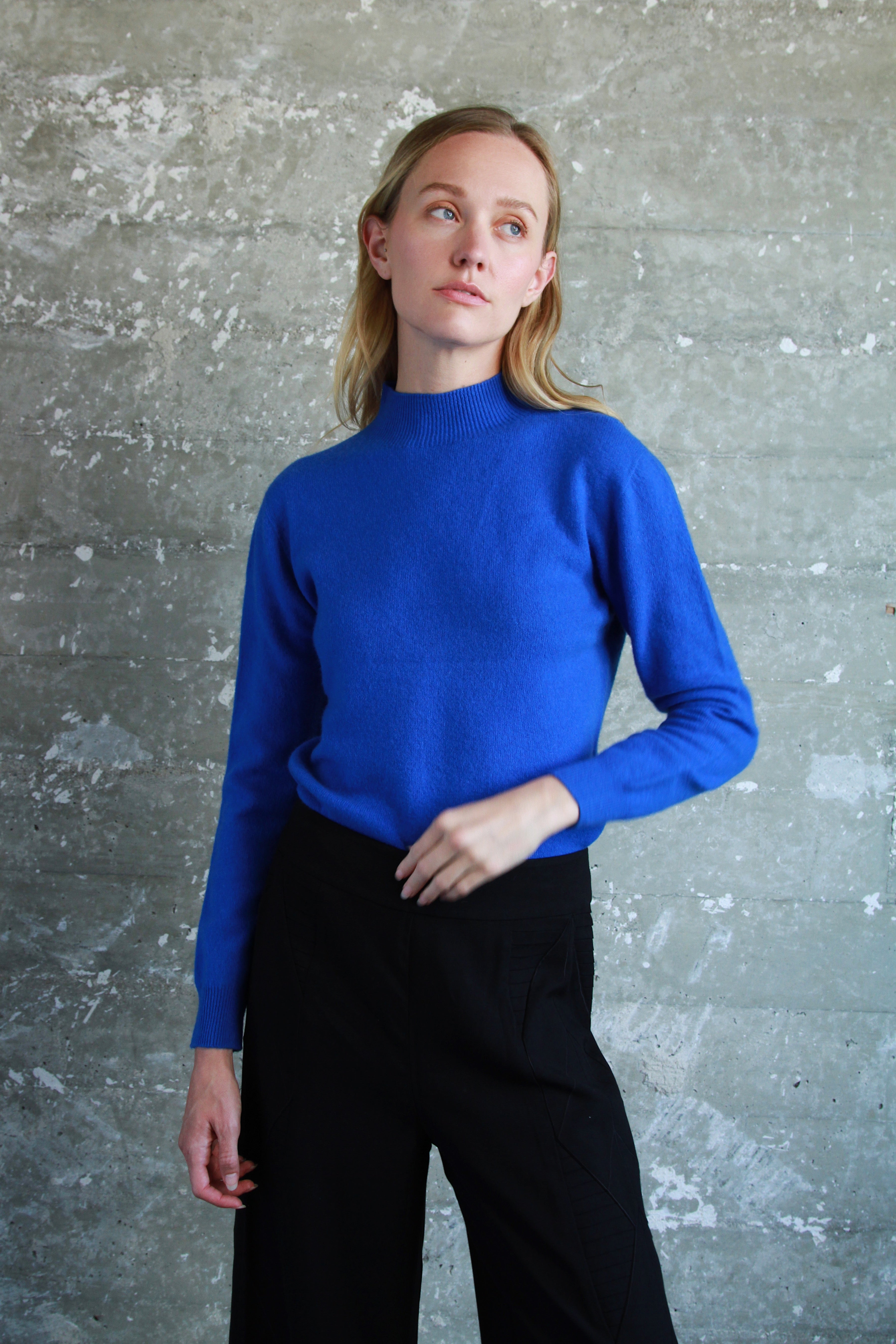 Heather Blue Fuzzy Sweater