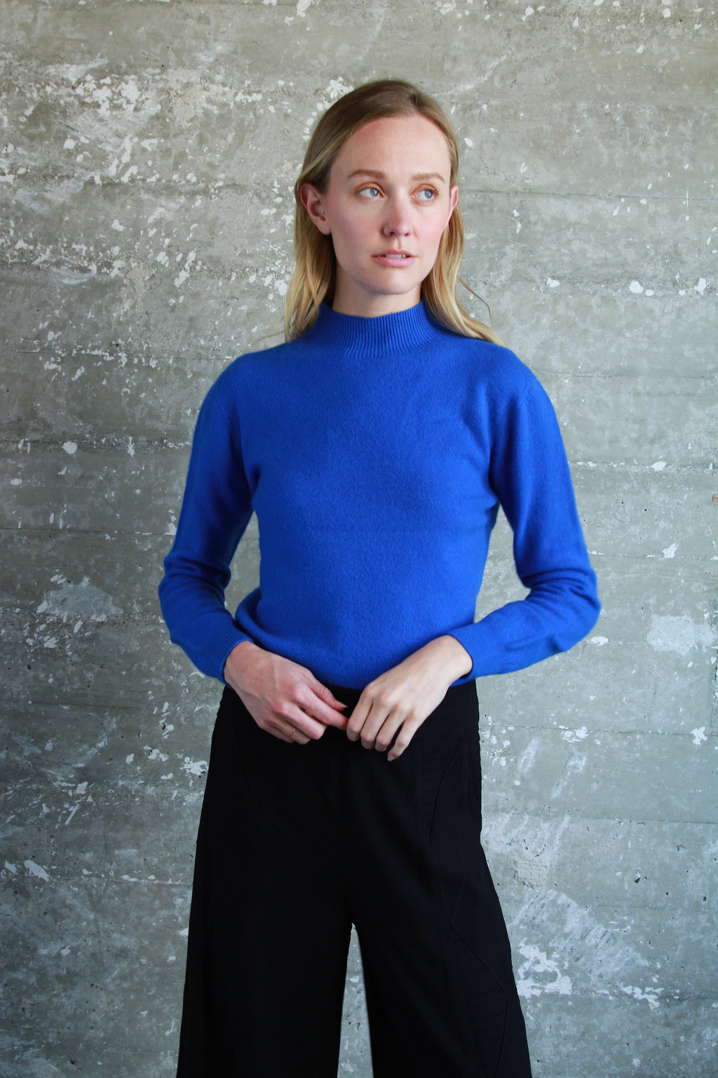Heather Blue Fuzzy Sweater