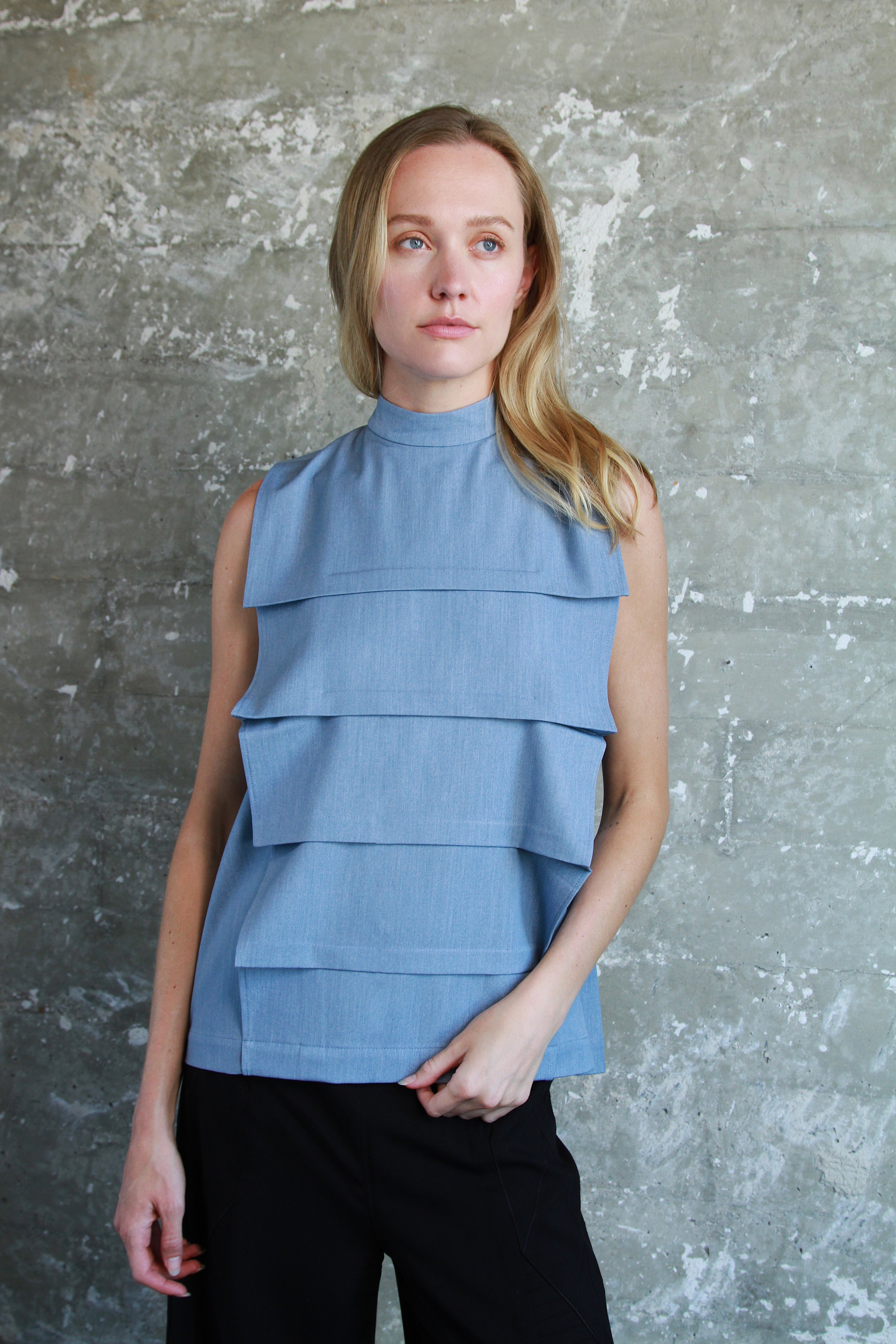 River Blouse in Denim