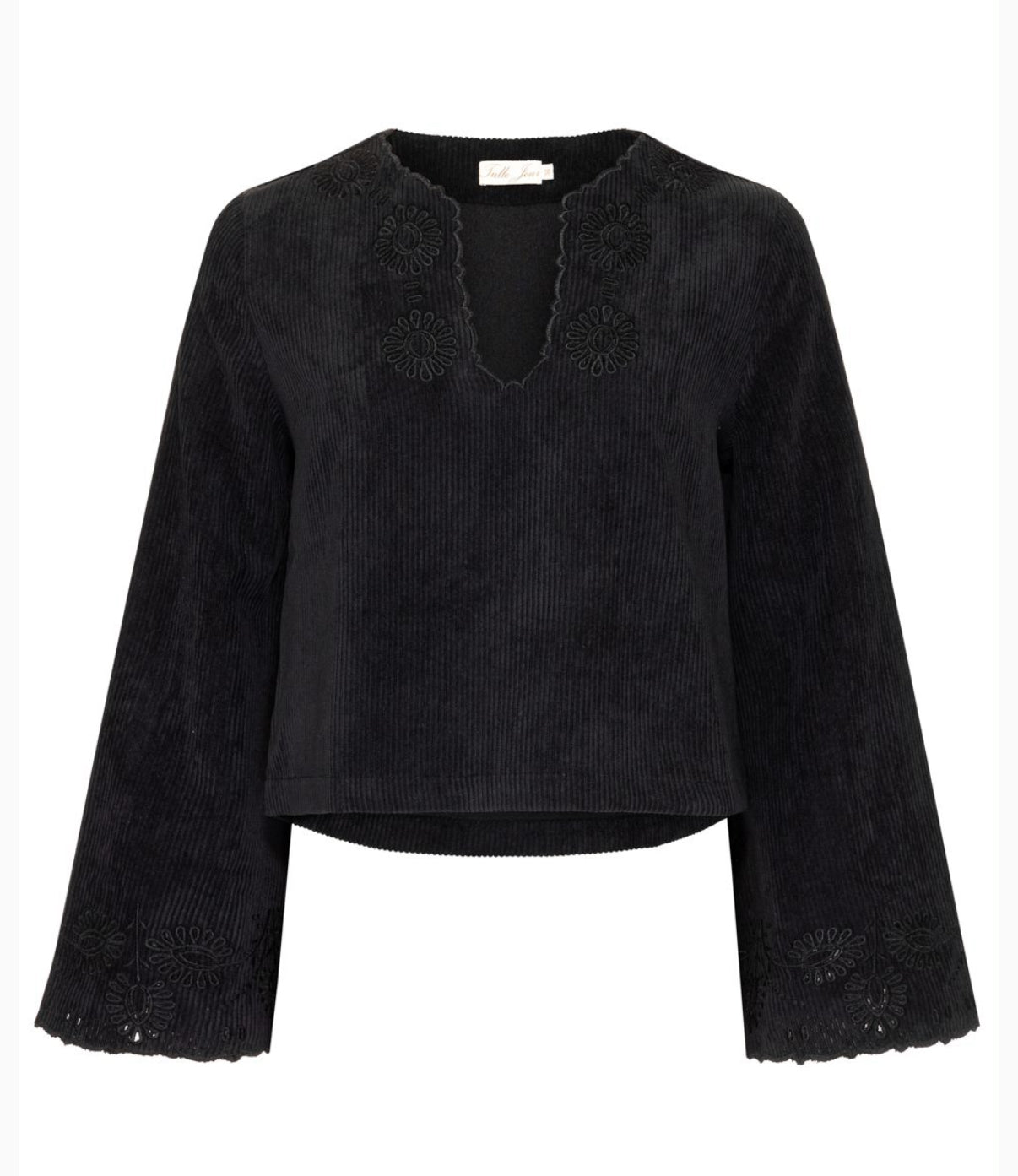 TULLE JOUR BLACK CORDUROY TOP