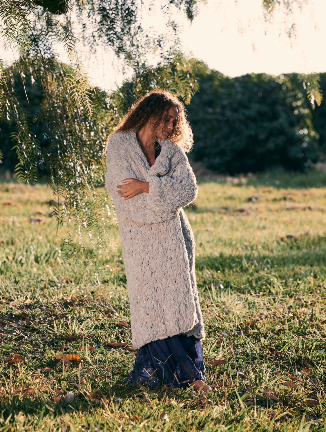 TULLE JOUR FUZZY CREAM CARDIGAN