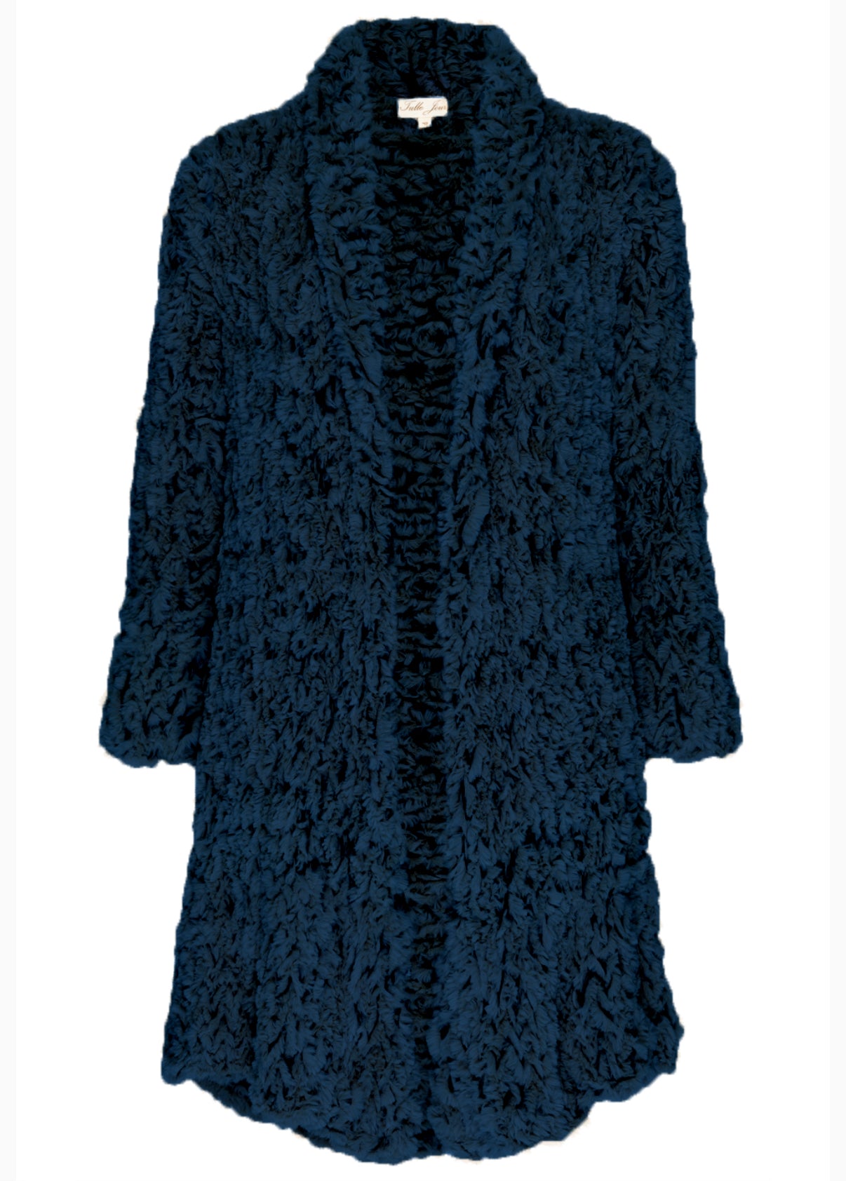 TULLE JOUR TEAL FUZZY CARDIGAN