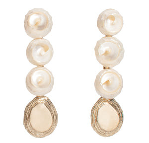 CC SHELL/BRASS NACRA EARRINGS