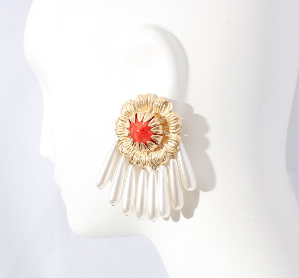 CC RED PONEY EARRINGS