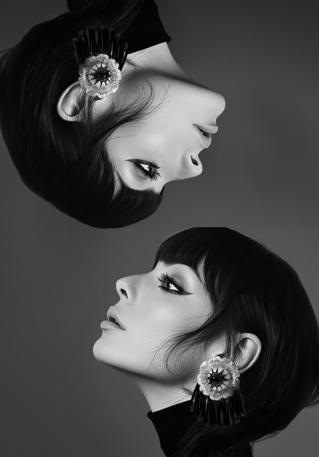 CC BLACK PONEY EARRINGS