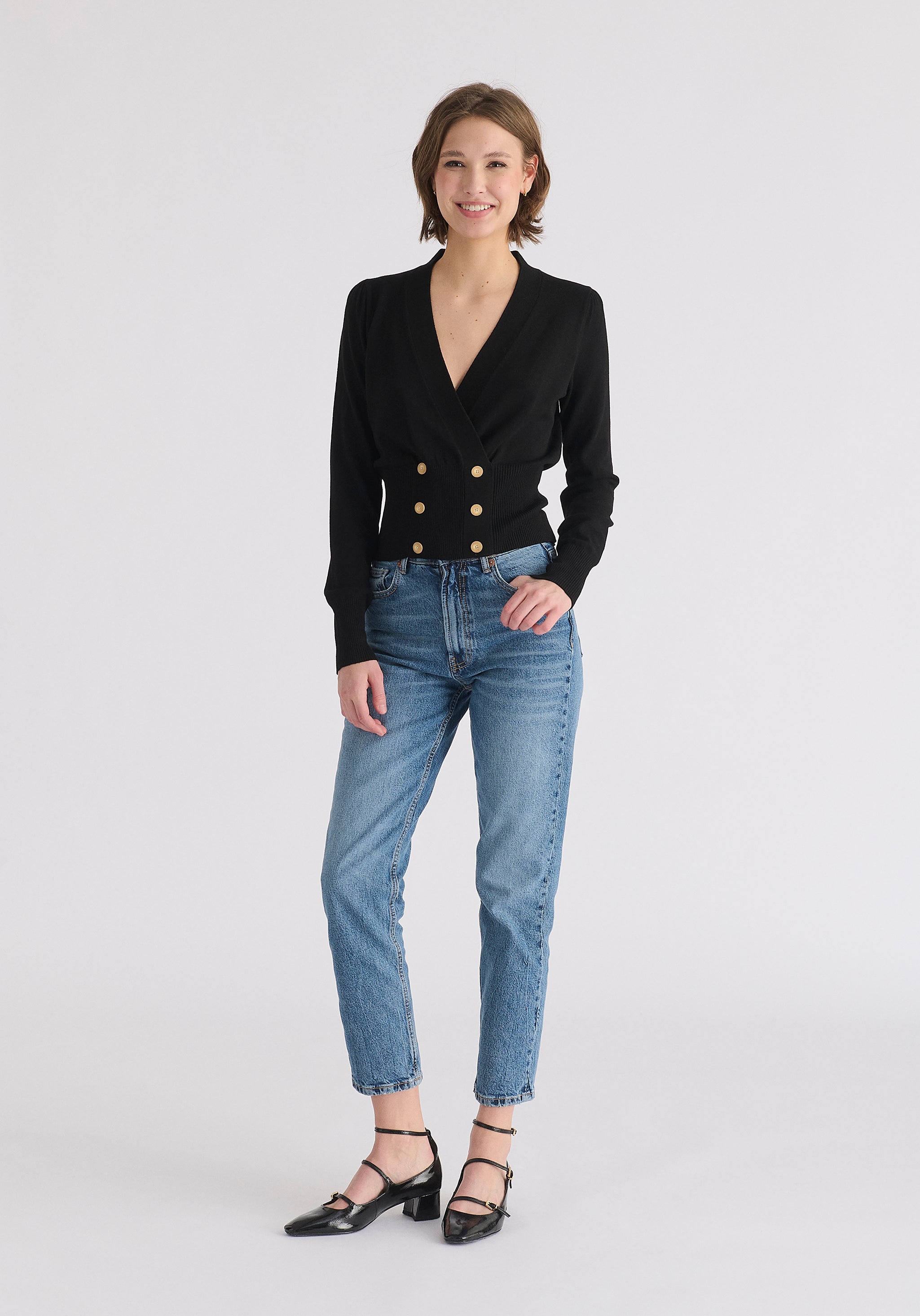 Black Sweater W/ Buttons