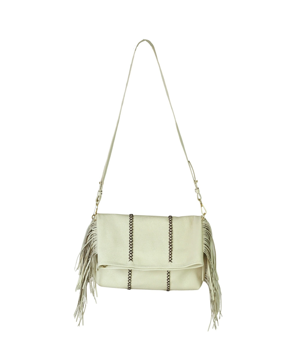 Carlos Falchi Convertible Fringe Crossbody Bag