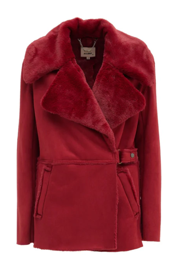 JULIA ALLERT RED SUEDE COAT