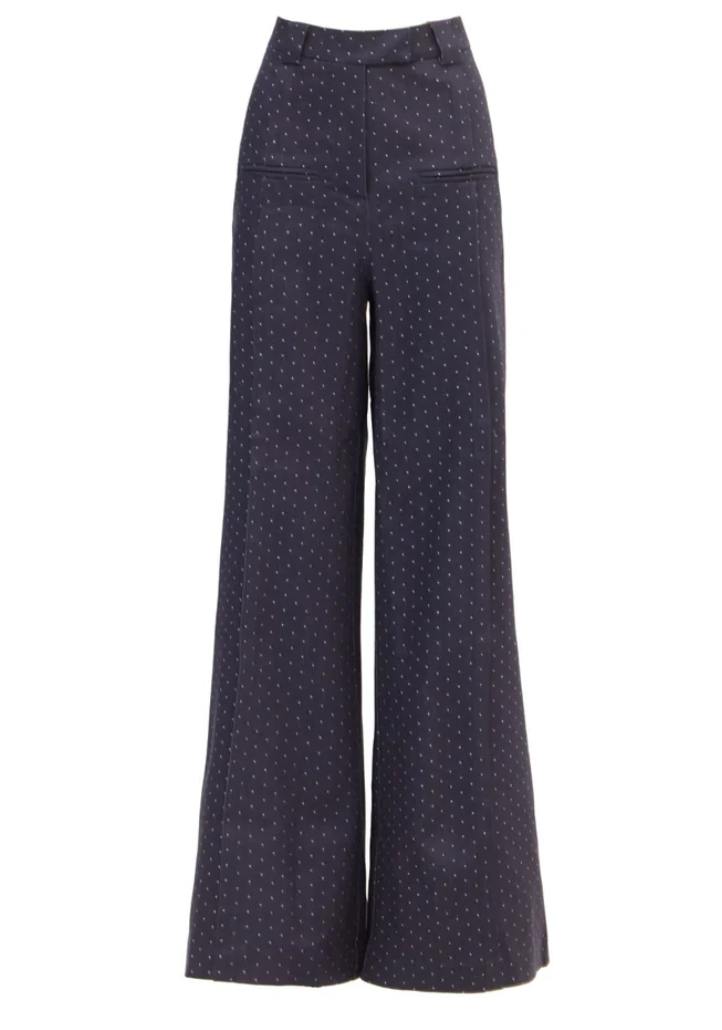 JULIA ALLERT NAVY BLUE POLKADOT TROUSERS