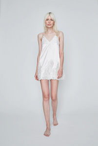 310 COZETTE STREET PINK AND WHITE LACE SLIP DRESS