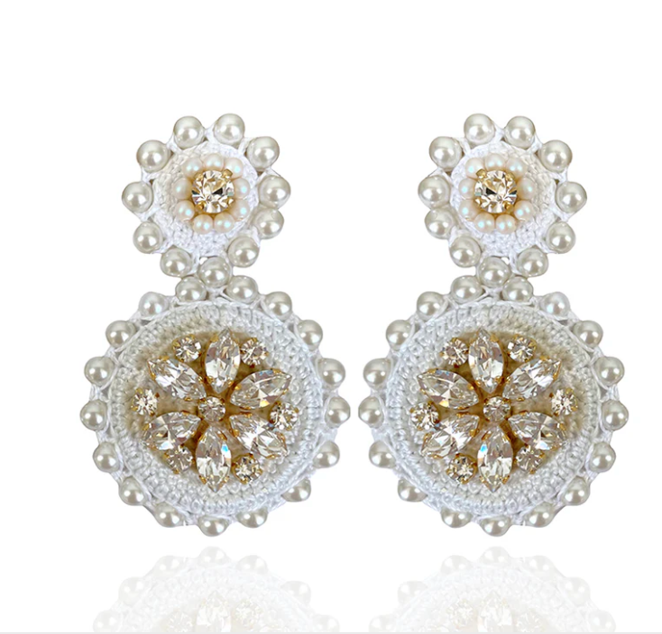 PINAR WHITE JEWEL EARRINGS