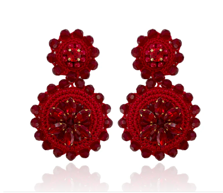 PINAR RED JEWEL EARRINGS