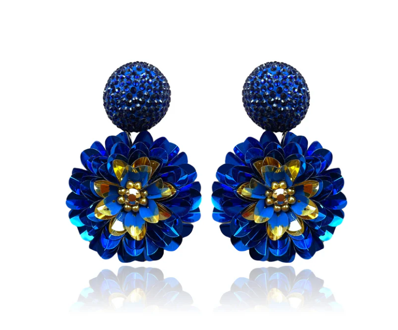 PINAR BLUE FLORAL TANGLING EARRINGS