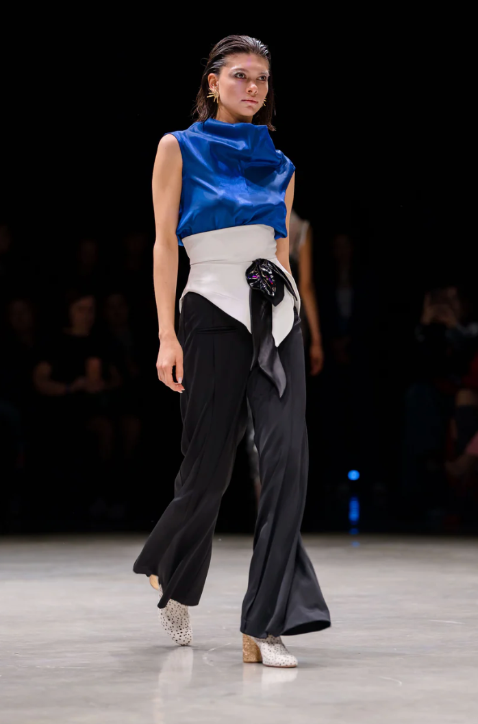 JULIA ALLERT BLUE ORGANZA TOP