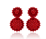 PINAR RED BEADED EARRINGS