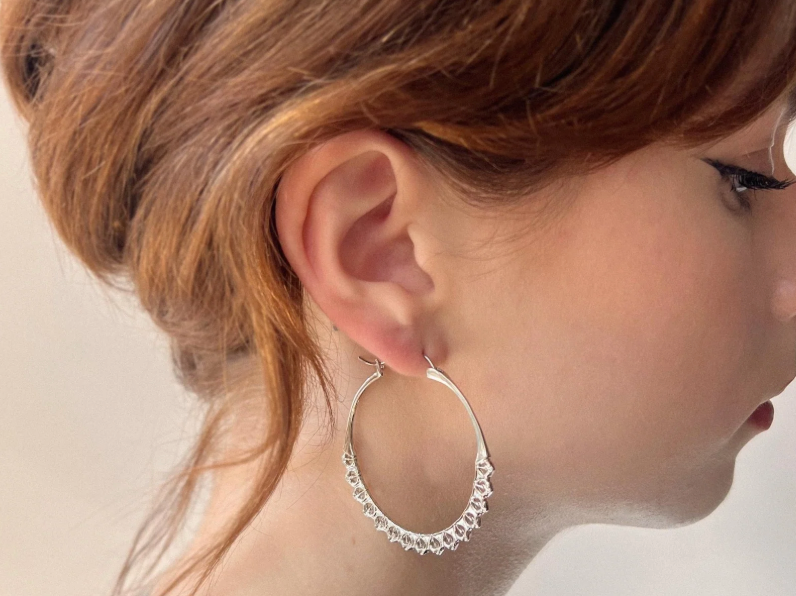 A&O Calla Silver Hoops